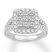 Diamond Engagement Ring 2 ct tw Princess/Round 14K White Gold