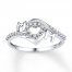 Mom Heart Ring 1/6 ct tw Diamonds Sterling Silver