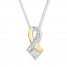 Diamond Necklace 1/5 Carat tw 10K Two-Tone Gold