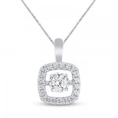 Unstoppable Love Necklace 1 ct tw 14K White Gold 19"