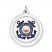 U.S. Coast Guard Charm White Enamel Sterling Silver