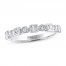 Leo Diamond Wedding Band 1/2 ct tw Princess/Round 14K White Gold