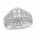 Multi-Diamond Engagement Ring Princess/Round 14K White Gold