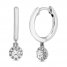 Diamond Dangle Huggie Hoop Earrings 1/4 ct tw Round-cut 10K White Gold