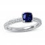 Stackable Ring Lab-Created Sapphire Sterling Silver