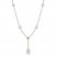 Cultured Pearl & White Topaz Y Necklace Sterling Silver 19.5"