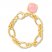 Rose Quartz Bracelet Bronze/14K Yellow Gold-Plated 7.5"