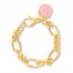 Rose Quartz Bracelet Bronze/14K Yellow Gold-Plated 7.5"