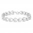 Hallmark Diamonds Heart Bracelet 1/10 ct tw Sterling Silver 7.5"