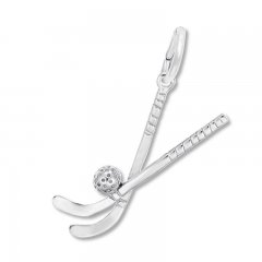 Field Hockey Charm Sterling Silver