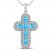 Blue Topaz & White Lab-Created Sapphire Cross Necklace Sterling Silver 18"