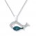 Fish Necklace 1/20 ct tw Blue Diamonds Sterling Silver