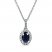 Blue Sapphire & Diamond Necklace 1/15 ct tw 10K White Gold 18"