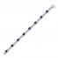 Blue & White Lab-Created Sapphire Bracelet Sterling Silver 7.25"