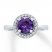 Amethyst Ring Lab-Created White Sapphires Sterling Silver
