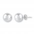 Ball Earrings Sterling Silver 10mm