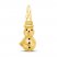 Snowman Charm Red/Black Enamel 14K Yellow Gold
