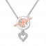 Diamond Heart Necklace 1/20 ct tw Sterling Silver/10K Rose Gold