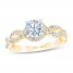 First Light Diamond Engagement Ring 1-1/3 ct tw Round-cut 14K Yellow Gold