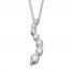 Diamond Necklace 1/4 ct tw Round-cut 10K White Gold 19 Length
