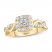 Leo Diamond Engagement Ring 3/4 ct tw Princess/Round 14K Yellow Gold