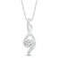 White Lab-Created Sapphire & Diamond Necklace 10K White Gold 18"