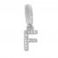 True Definition Letter F Initial Charm 1/20 ct tw Diamonds Sterling Silver
