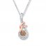 Brown Diamond Necklace 1/4 ct tw Round-cut Sterling Silver