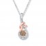Brown Diamond Necklace 1/4 ct tw Round-cut Sterling Silver