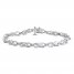 Diamond Infinity Bracelet 1/10 ct tw Sterling Silver 7.5"