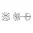 Diamond Solitaire Earrings 1 ct tw Round-cut 10K White Gold