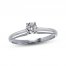 Diamond Solitaire Ring 1/3 carat Round-Cut 14K White Gold