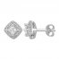 Diamond Earrings 1/4 ct tw Princess-cut 10K White Gold