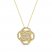 Diamond Knit Clover Necklace 1/3 ct tw Round/Baguette 10K Yellow Gold 18"