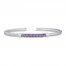 Amethyst Bar Cuff Bracelet Sterling Silver