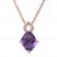 Amethyst Necklace with Diamonds 10K Rose Gold