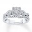 Diamond Bridal Set 1/2 ct tw Round-cut 14K White Gold