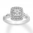 Diamond Engagement Ring 1 ct tw Emerald-cut/Round 14K Gold