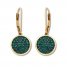 Lab-Created Emerald Disc Earrings Pave-set 10K Yellow Gold