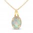 Opal & Diamond Necklace 1/8 ct tw 10K Yellow Gold 18"