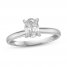 Certified Diamond Solitaire Ring 1 ct Oval 14K White Gold