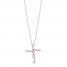 Hallmark Diamonds Cross Necklace 1/6 ct tw Sterling Silver/10K Rose Gold