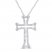 Diamond Cross Necklace 1/4 ct tw Round-cut Sterling Silver