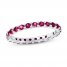 Stackable Ring Lab-Created Rubies Sterling Silver