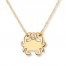 Petite Crab Necklace Diamond Accent 14K Yellow Gold