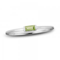 Peridot Baguette Ring Sterling Silver