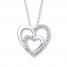 Heart Necklace Lab-Created Sapphires Sterling Silver