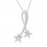 Diamond Star Necklace 1/5 ct tw Round-Cut Sterling Silver 19"