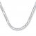 Men's Figaro Chain Necklace 14K White Gold 24" Length