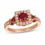 Le Vian Ruby Ring 3/8 ct tw Diamonds 14K Strawberry Gold